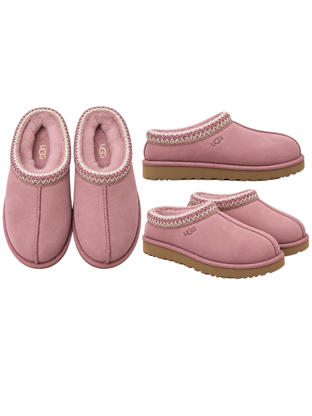 UGG Women's Pink Cozy Tasman Slip-On Slippers